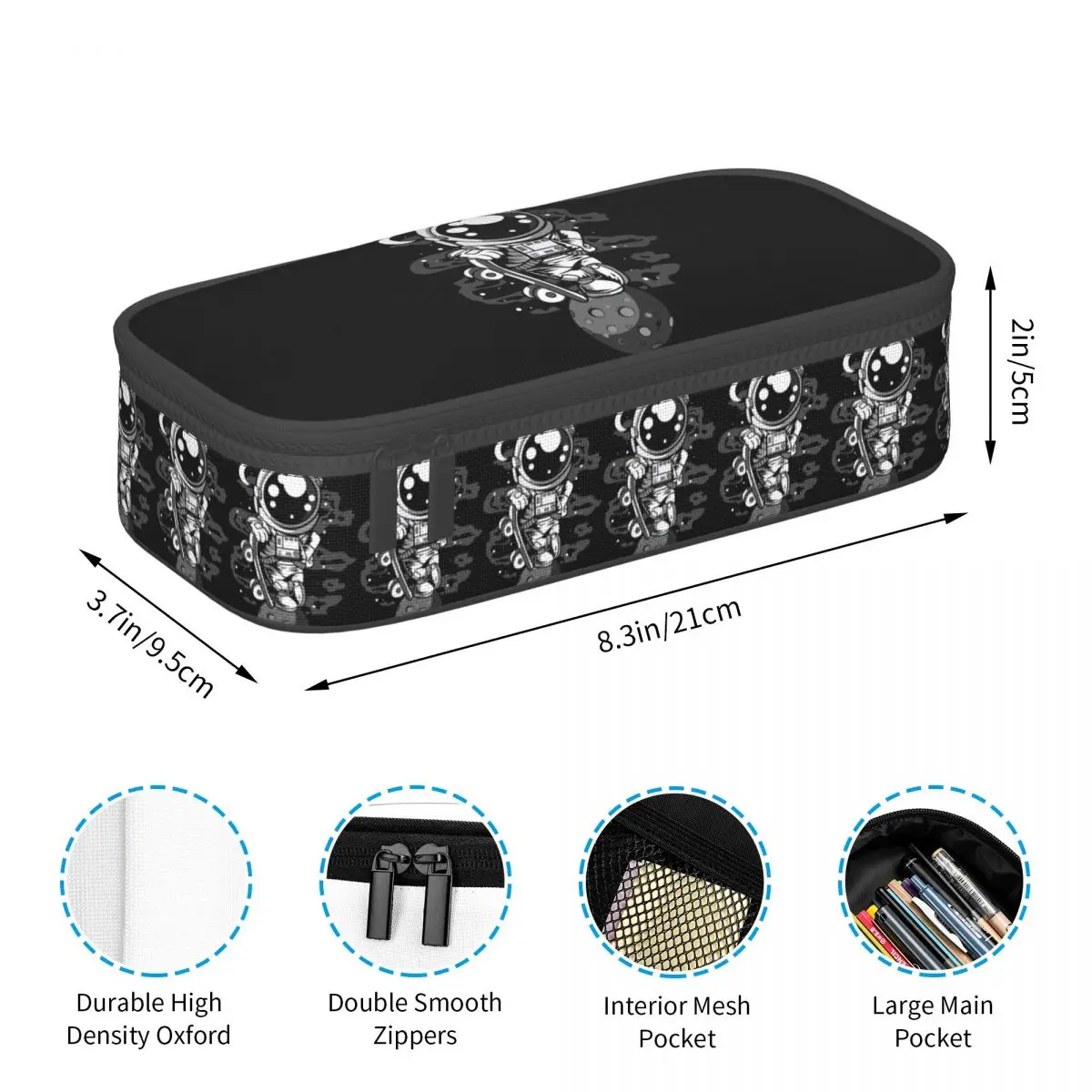 

Пенал-косметичка для канцелярских принадлежностей с изображением астронавта, сидящего на скалах, большой вместимости, для студентов