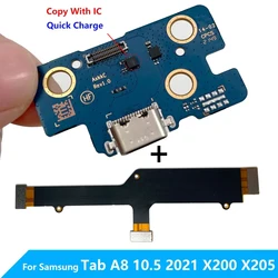Charger Board PCB Flex For Samsung Tab A8 10.5 2021 X200 X205 USB Port Connector Dock Charging Main LCD Flex Cable