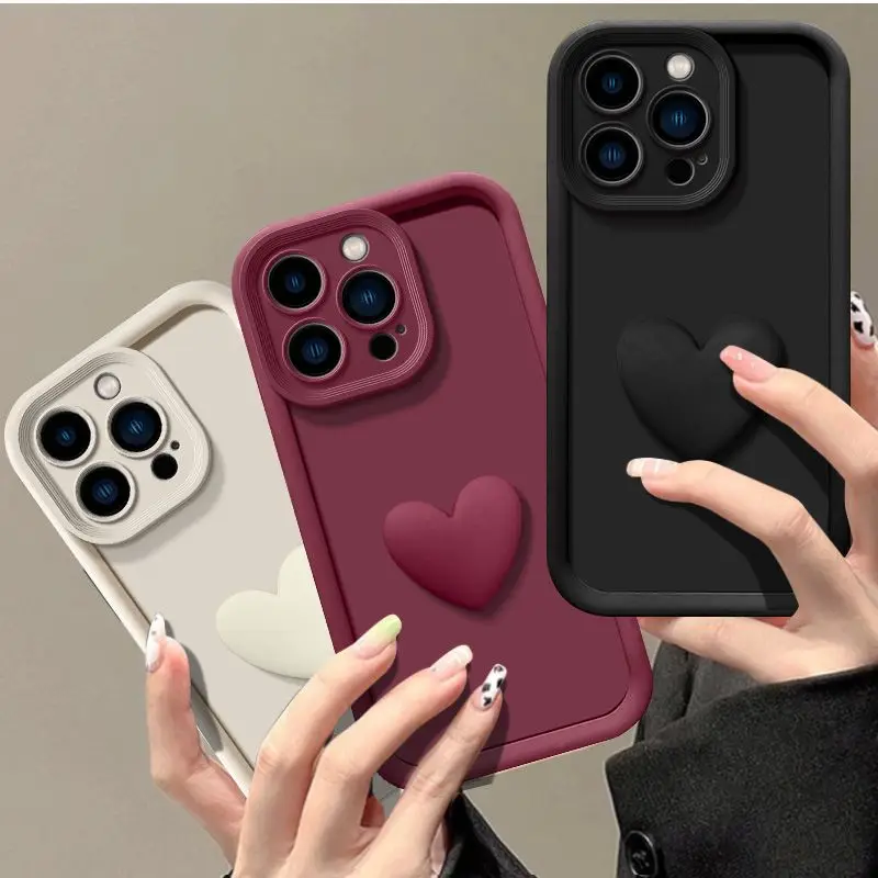 For Samsung Galaxy M35 Case Samsung Galaxy SM-M356B 3d Love Heart Phone Case Full Package Matte Anti Drop Soft Protective Cover