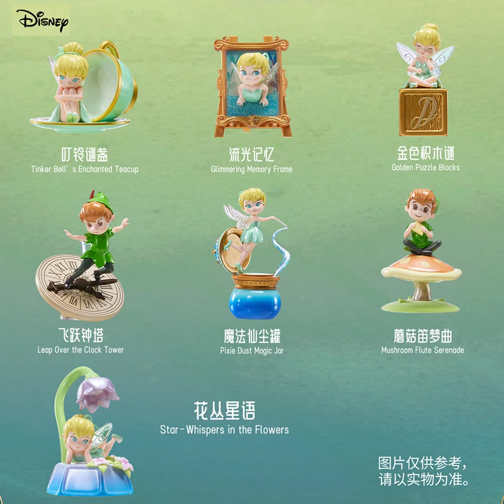 

Disney Питер Пэн и потерянное сокровище серии слепая коробка игрушка Питер Пэн Mystery Box Тинкер Белл фигурка беспокойства сумка подарок для девочки