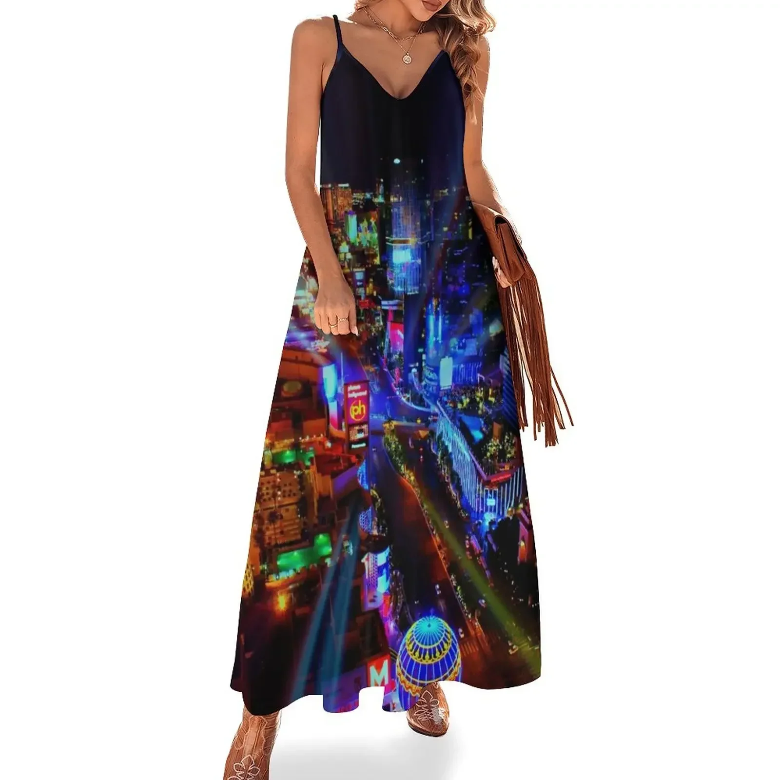 

Las Vegas Strip Sleeveless Dress Long dress woman luxury dresses Women's skirt Dress