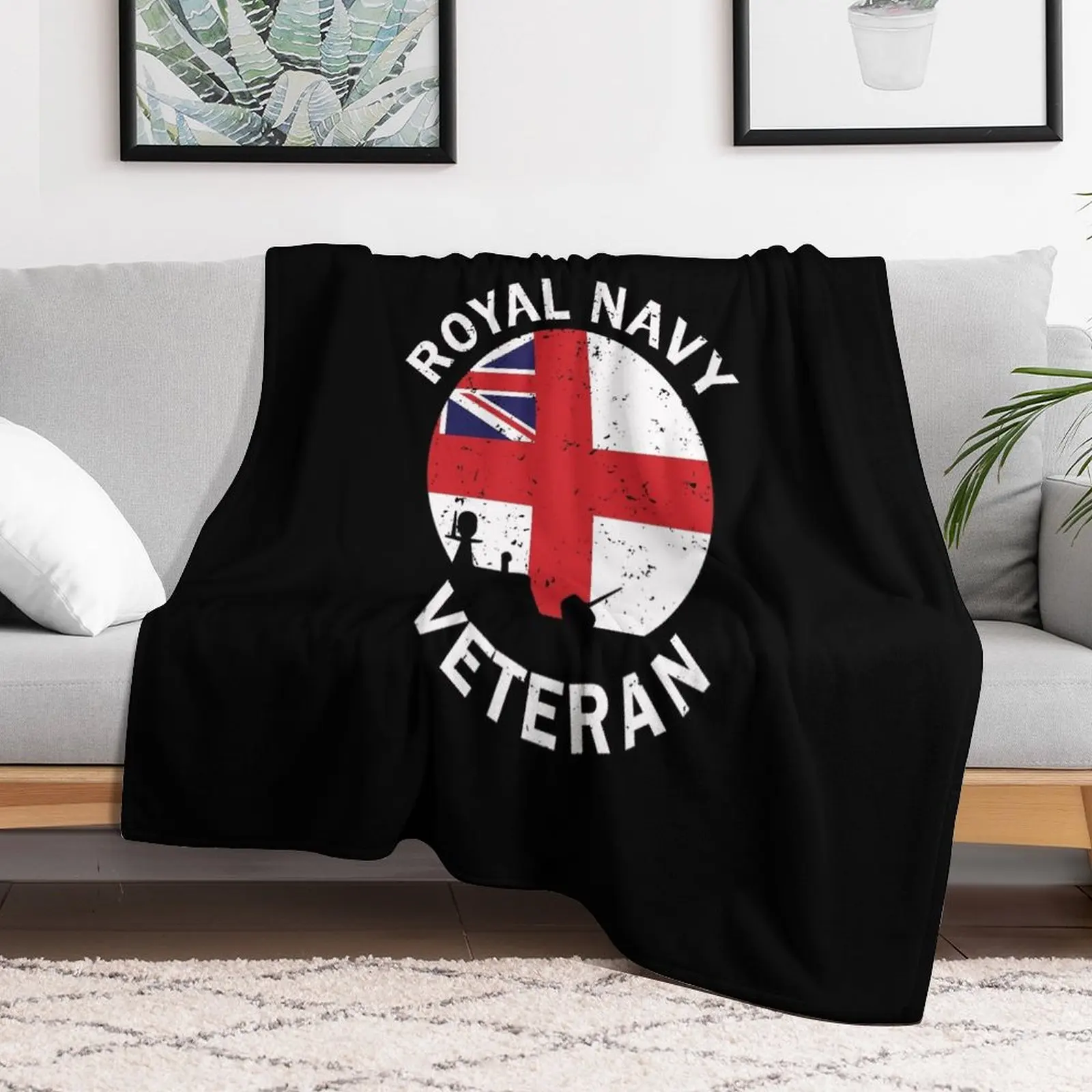

Royal Navy Veteran Throw Blanket Softest Picnic Plaid Fashion Sofas Blankets Vintage Multi-Purpose Flannel Picnic Blankets