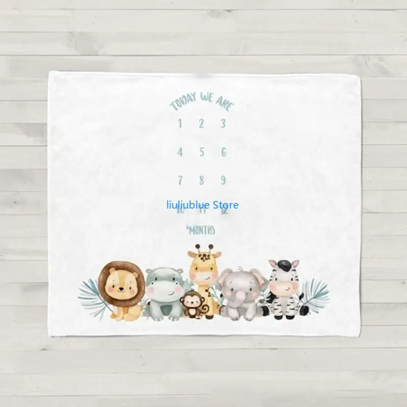 طفل سجل النمو معلم بطانية الوليد لطيف الحيوان نمط قماط التفاف التصوير الدعائم خلفية بطانية ديكور 62CF