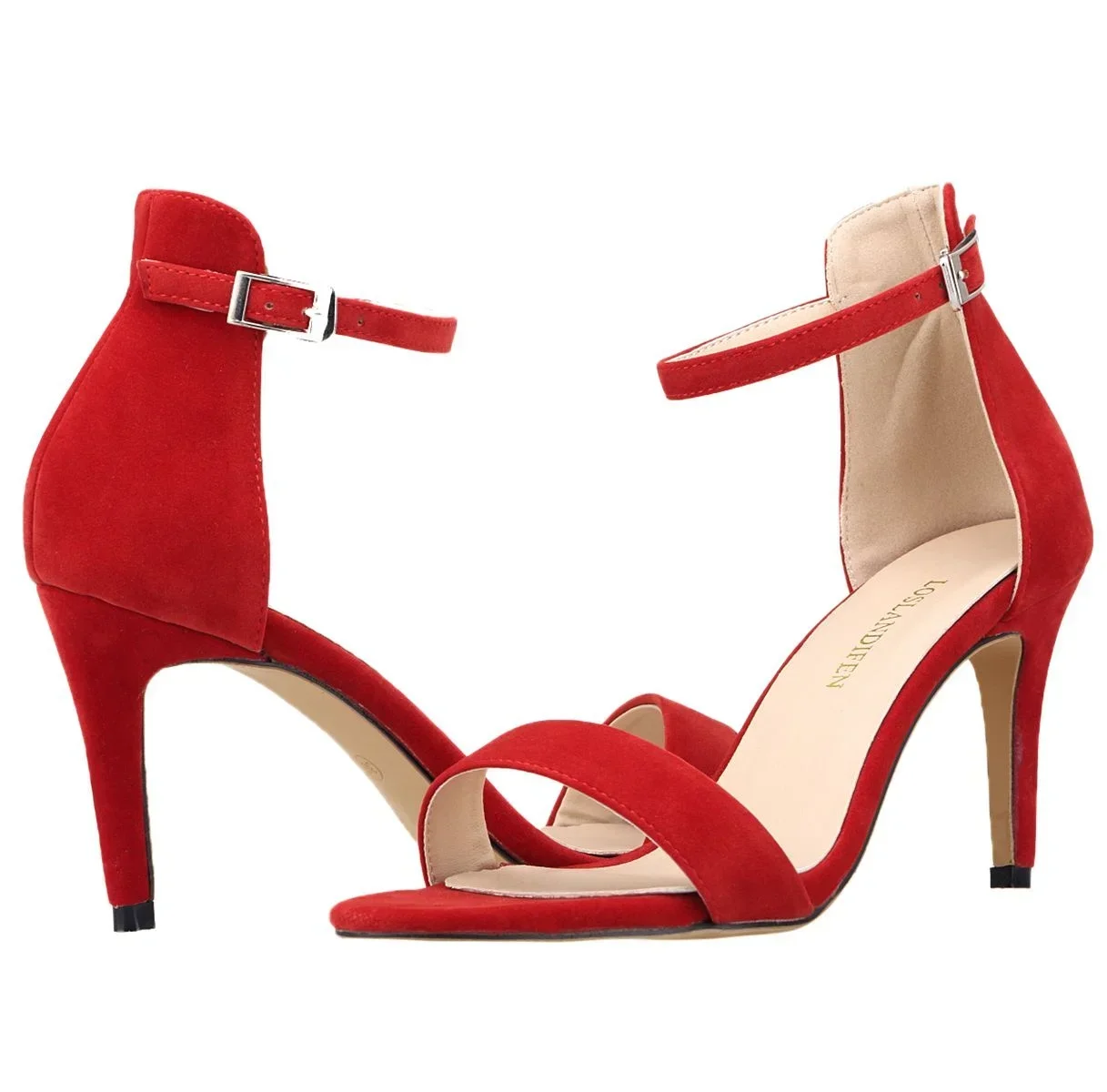 Women Sandals Summer Sexy Pumps 9cm Thin Heel Open Toe Ankle Strap High Heels Lady Stilettos Party Red Wedding Shoes Large Size