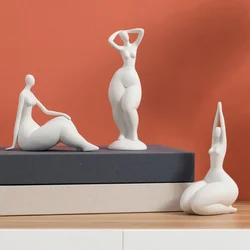 Nordic Home Decorate Figurines for Interior Gift Yoga Woman Statue Christmas Room Decor Abstract Art Sculpture Desk Accessories