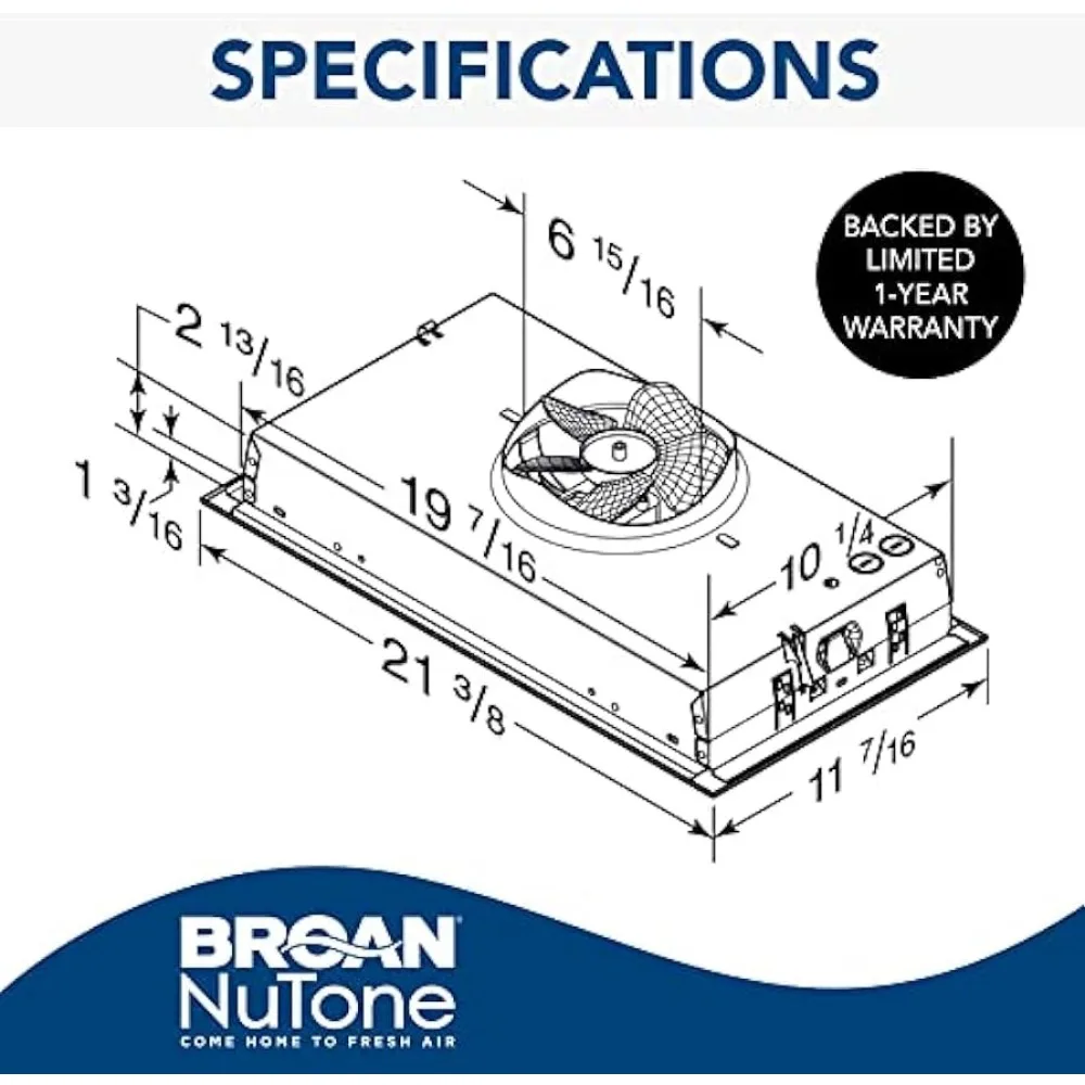 Pm300ss Op Maat Gemaakte Power Pack Afzuigkap Insert Met 2-Speed Uitlaat Ventilator En Licht, 300 Max Blower Cfm, Roestvrij Staal