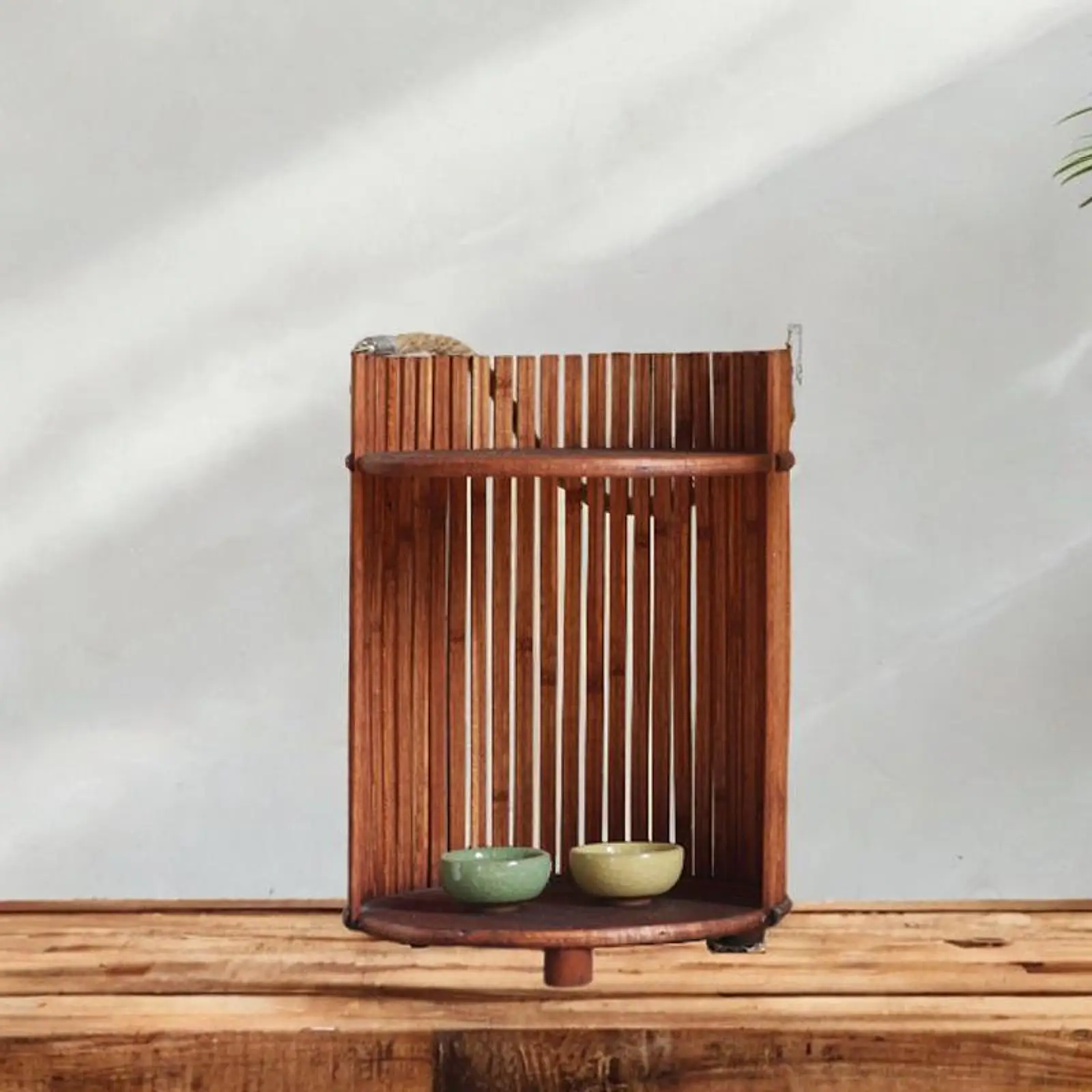 

Wooden Storage Rack Space Saving Decorative Practical Multifunctional Organizer for Tea Room Living Room Bedroom Home Office