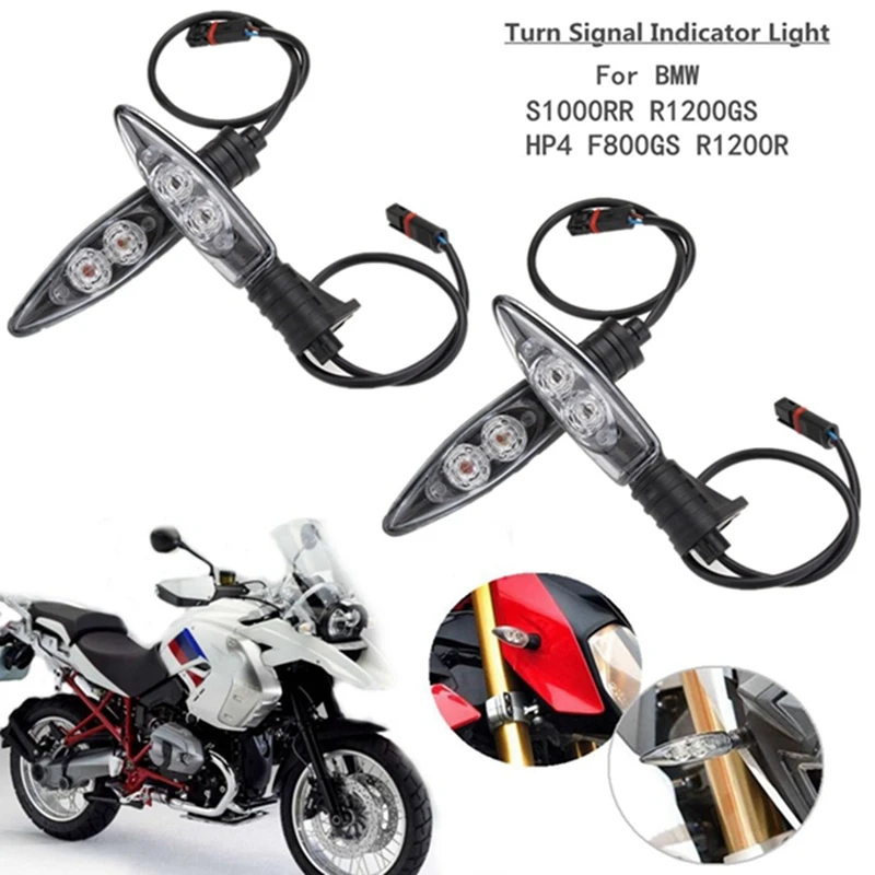 3 Pcs Motorcycle Accessories: 2 Pcs Led Front And Rear Turn Signal Indicator & 1 Pcs Front Mudguard Wheel Hugger