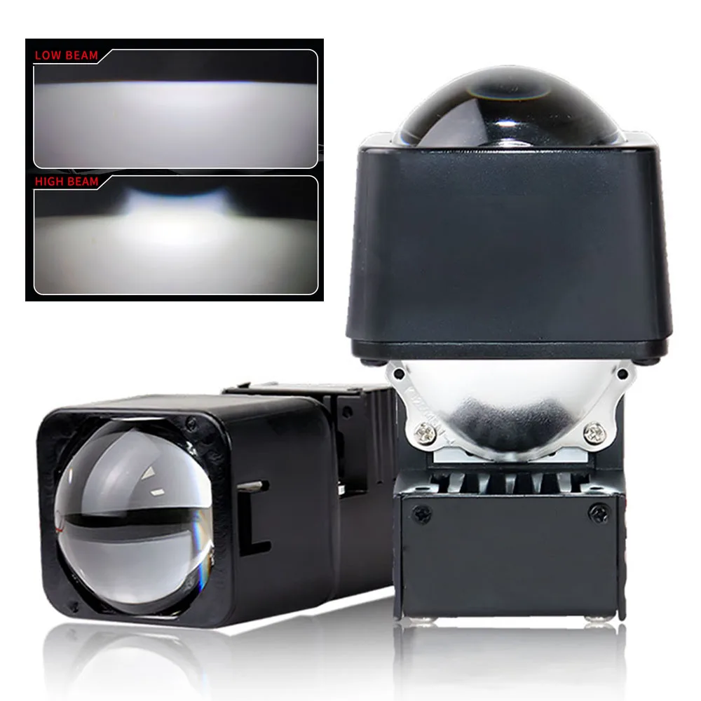 

2Pcs Matrix Projector Lens 1.5 Inch Biled Headlight Lenses Auxiliary Projector Headlight Matrix Dual LED Lens High and Low Beam