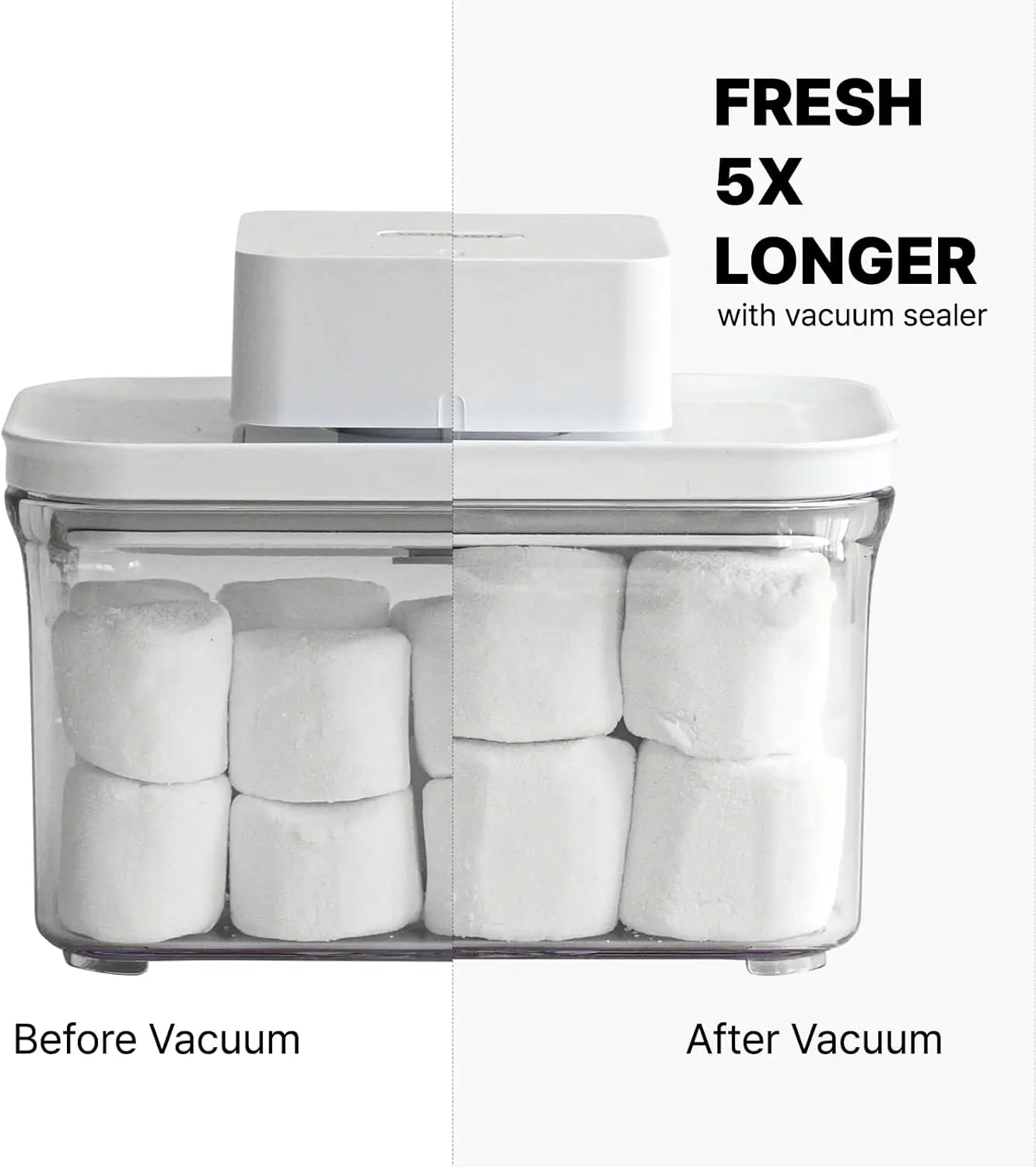 Premium Airtight Food Storage Containers Mega 8P/Set. 7pcs Container and Vacuum Sealer. Smart One-Click Seal Lid