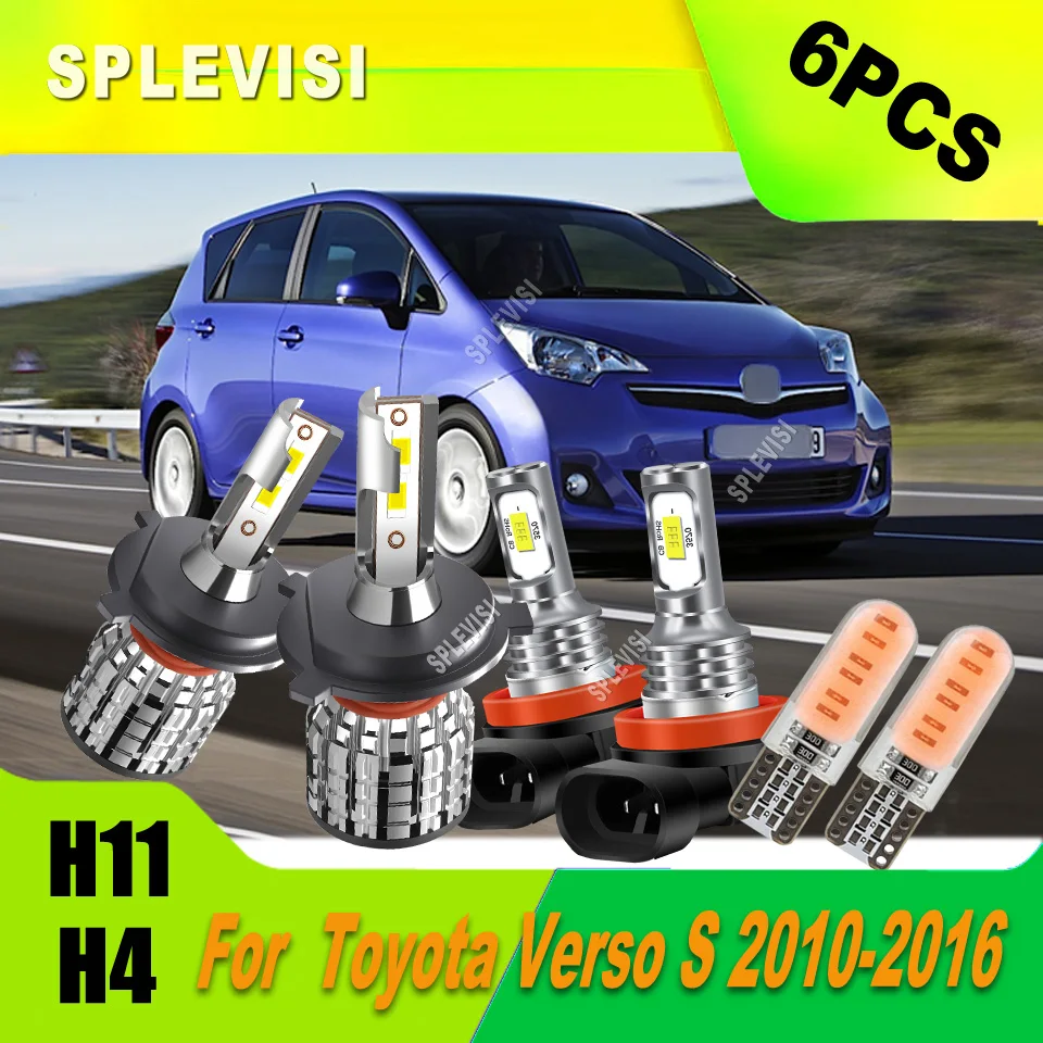 

H4 H11 LED High Low Headlight Side Lights 360° Light Increase Visibility＆Longer Life For Toyota Verso S 2010 2011 2012 2013-2016