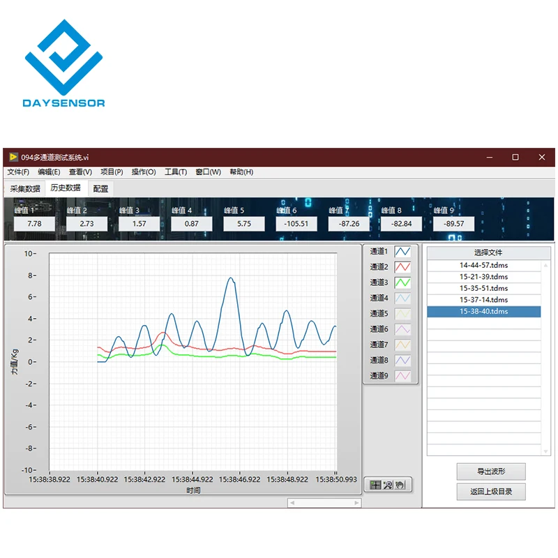 DAQ General Software for Upper Computer Measuring Displaying and Saving Real-time Curve Data of Torque Force Weight