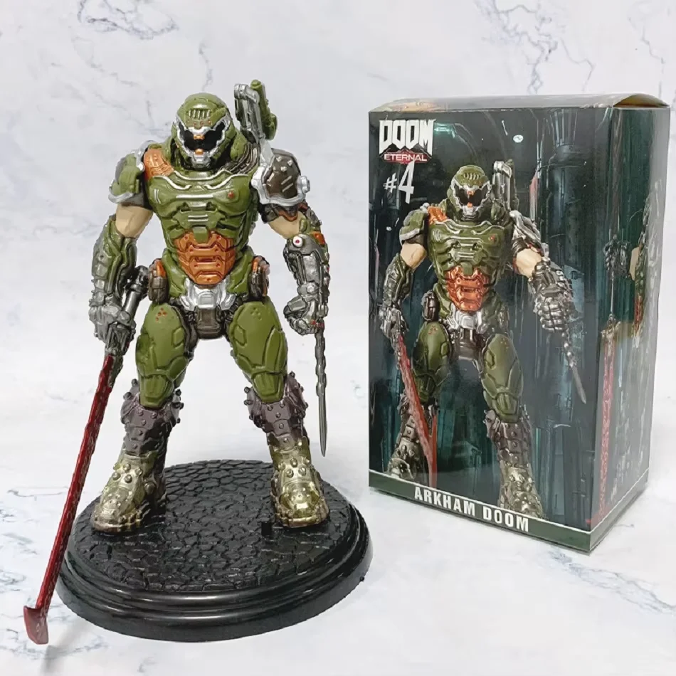 Figura Coleccionable de Doom Slayer, Cazador de Demonios Eterno de Arkham, en Postura de Pie, de 21 cm, Adorno de Escritorio de PVC para Coleccionistas de Juegos