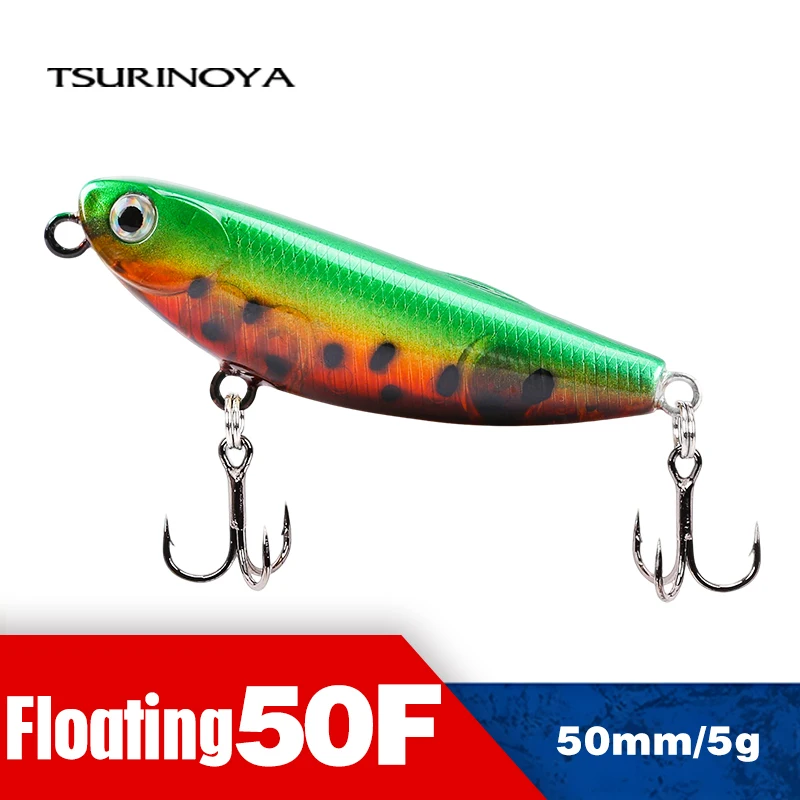 TSURINOYA Topwater Fishing Lure DW62 50mm 5g Floating Pencil Artificial Bait Hard Bait Bass Pike Trout Wobbler Fishing Tackle