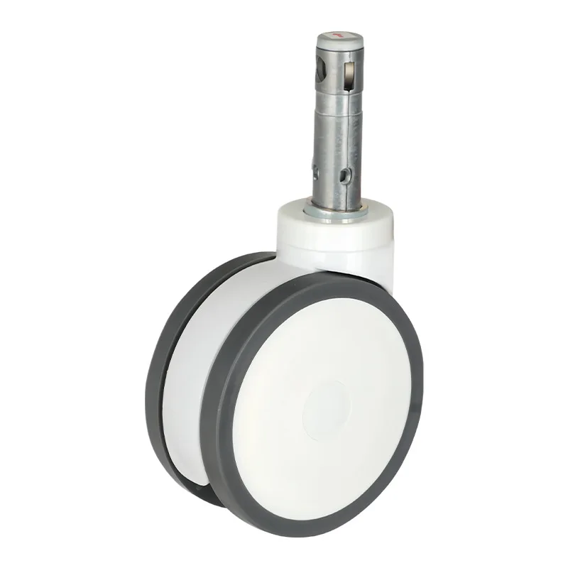 Silent TPR Central Lock Swivel Rollers, Replacement Fittings For Hospital Transfer Bed, Medical Equipment Mover Accessories