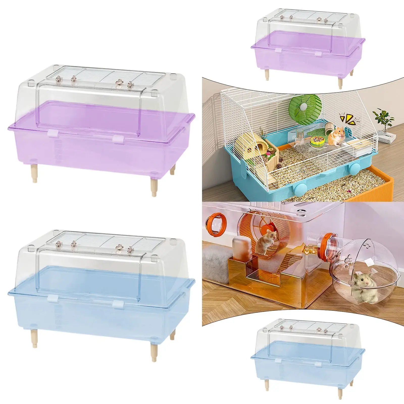 

Clear Hamster Cage Clear Hamster Habitat Box Pet Enclosure Small Animal Cage Mice Small Animals Gerbils Hedgehog Guinea Pigs