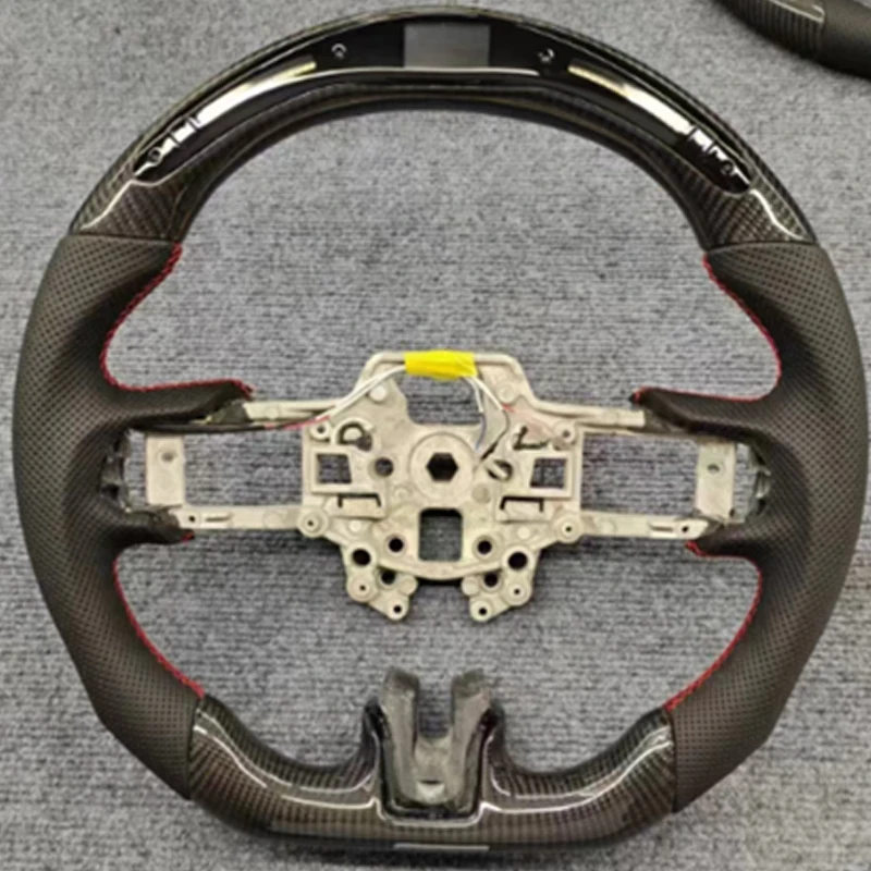 Customized Carbon Fiber Leather Steering Wheel Fit For Ford Mustang 2015 2016 2017 2018 2019 2020 2021 2022 GT