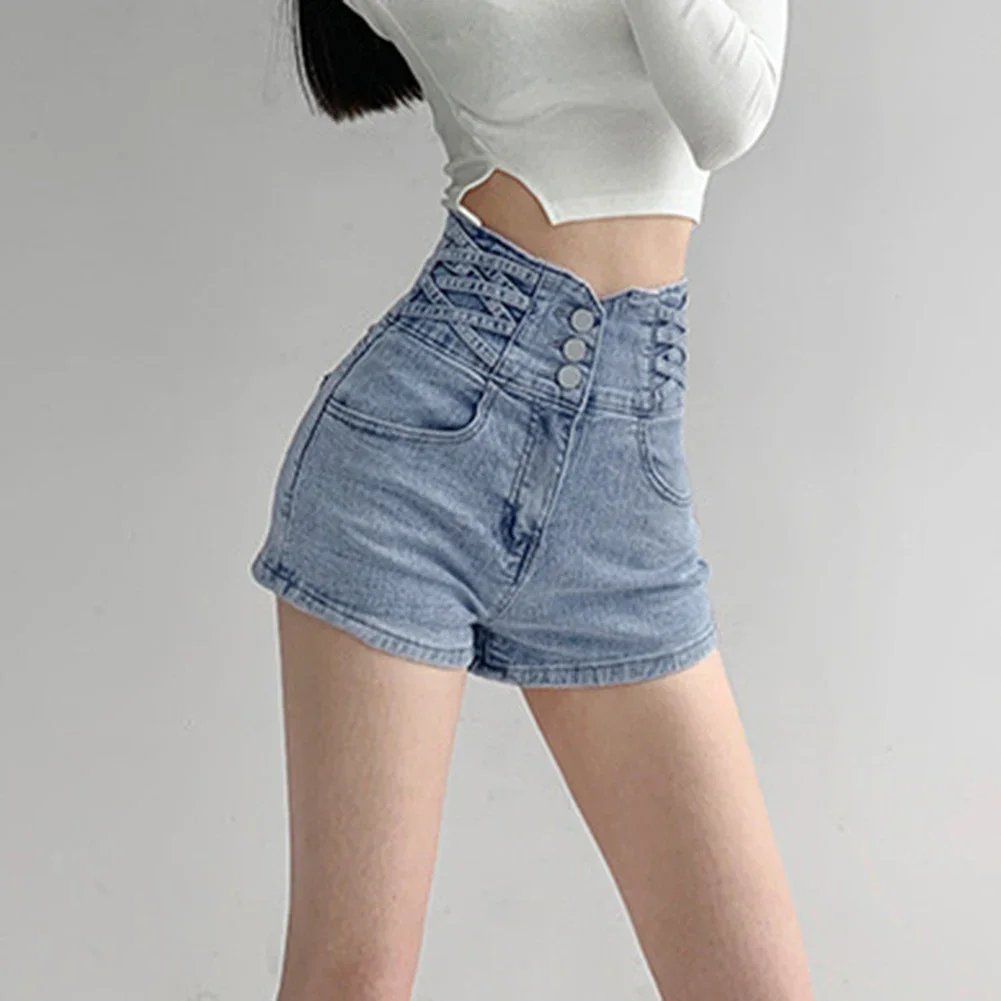 

Повседневные женские летние шорты для прогулок, тканые шорты с перекрестием, женский стиль для отдыха, полиэфирная ткань, обычная длина одежды