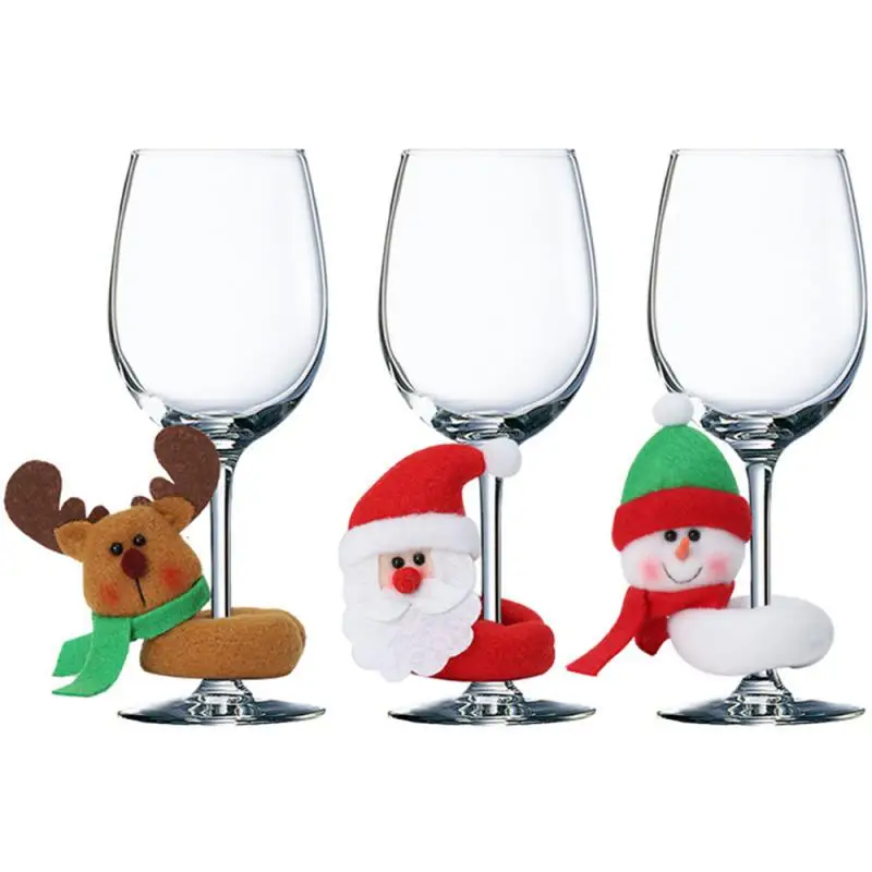 Snowman Wine Bottle Set Charming High Quality Unique Eye-catching Festive Christmas Wine Glass Suit Santa Bathroom Decoration