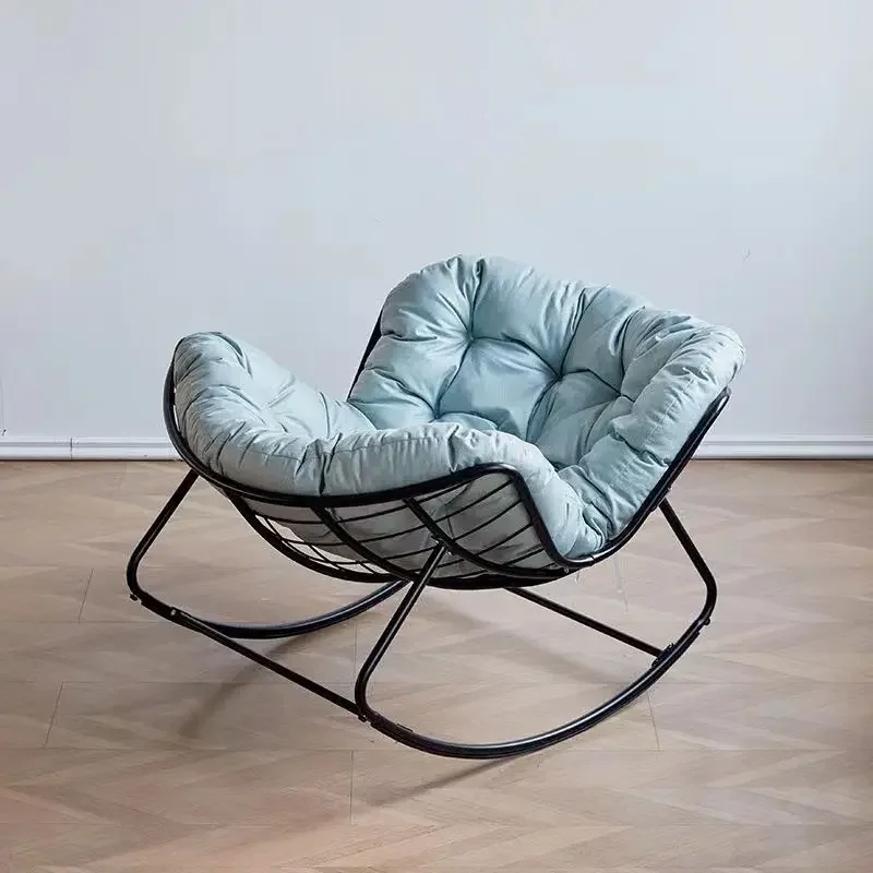 A Modern Indoor/Outdoor Metal Garden Rocking Chair Popular Leisure Recliner Adults Relaxing Rocking Lounge Chair