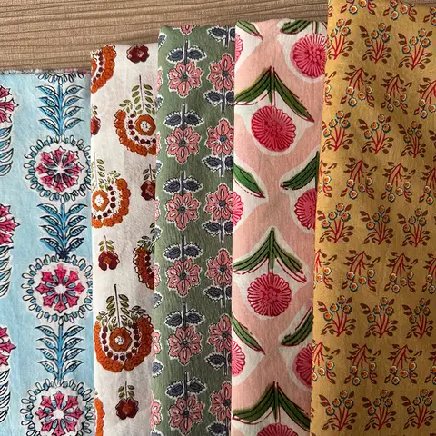 140cmX50cm Indian rubbing cotton handmade counterboard printing 60s cotton handmade baby Class A skin-friendly  cotton fabric
