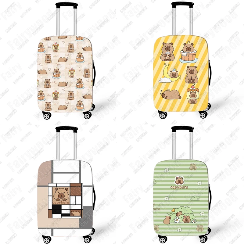 

18-30 Inches Cute Capybara Cake Carrot Graphic Print Luggage Cover Dream Comes True Trolley Protective Suitcase Cover