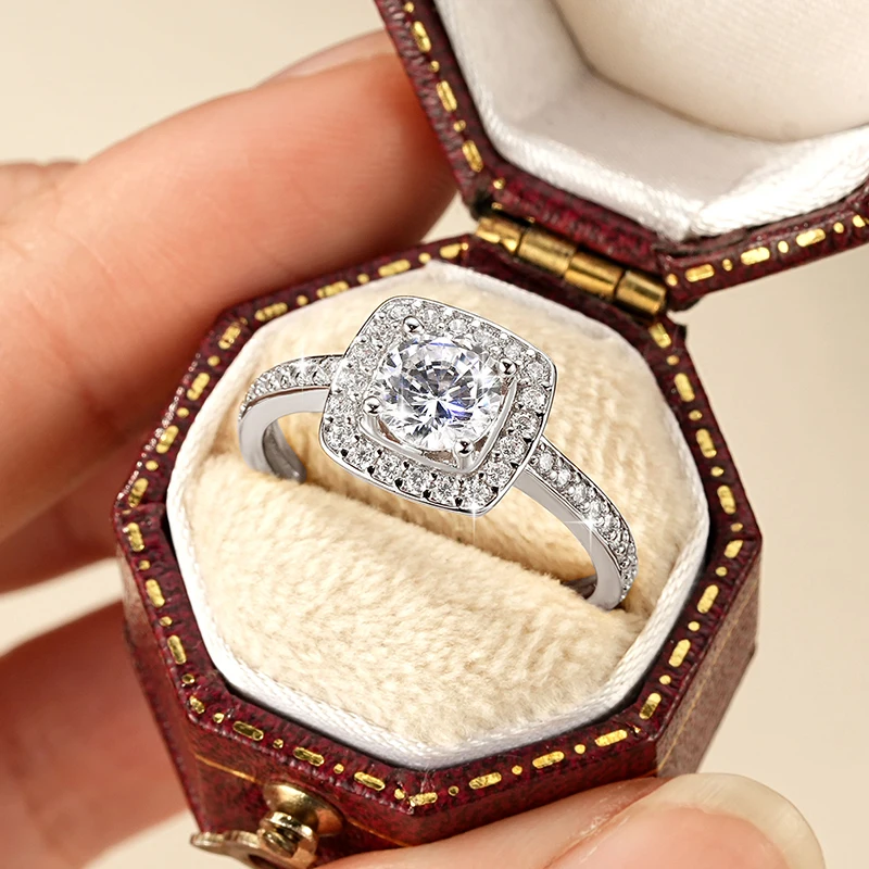 Aurelique 14k Gold Filled 6mm 0.8CT Round Cut Cubic Zirconia Engagement Wedding Rings for Women Jewelry Accessories Party Gifts 5