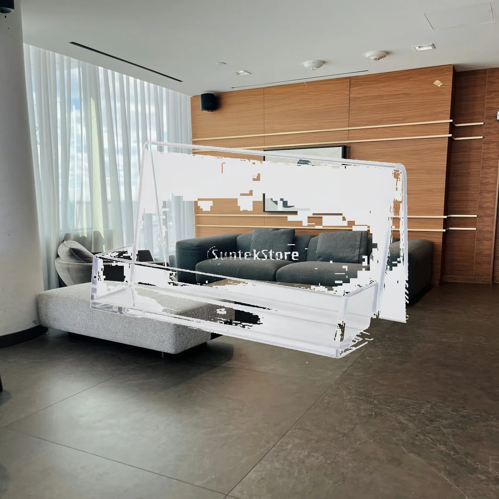 Transparent Acrylic Card Display Stand for Office Desk Countertop Business Card Organizer