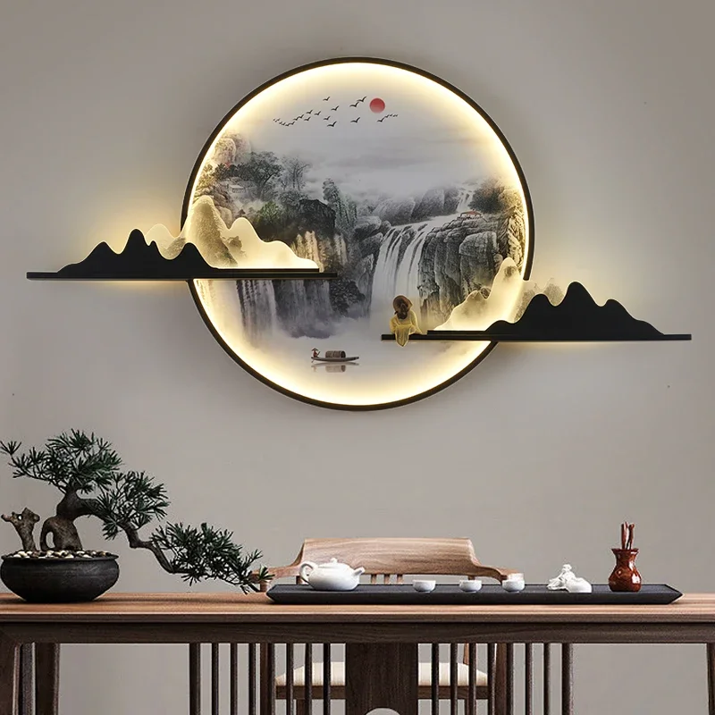 ABEL Modern Wall Picture Light LED Chinese Creative Circular Landscape Mural Sconce Lamp For Home Living Bedroom Study