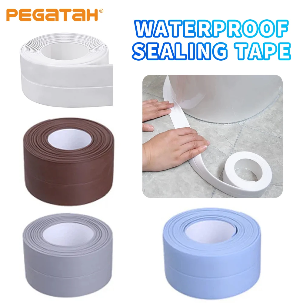 PVC Sealing Strip Tape Bathroom Bath Toilet Caulk Tape Self Adhesive Waterproof Mildew Proof Tapes For Kitchen Sink Wall Corner