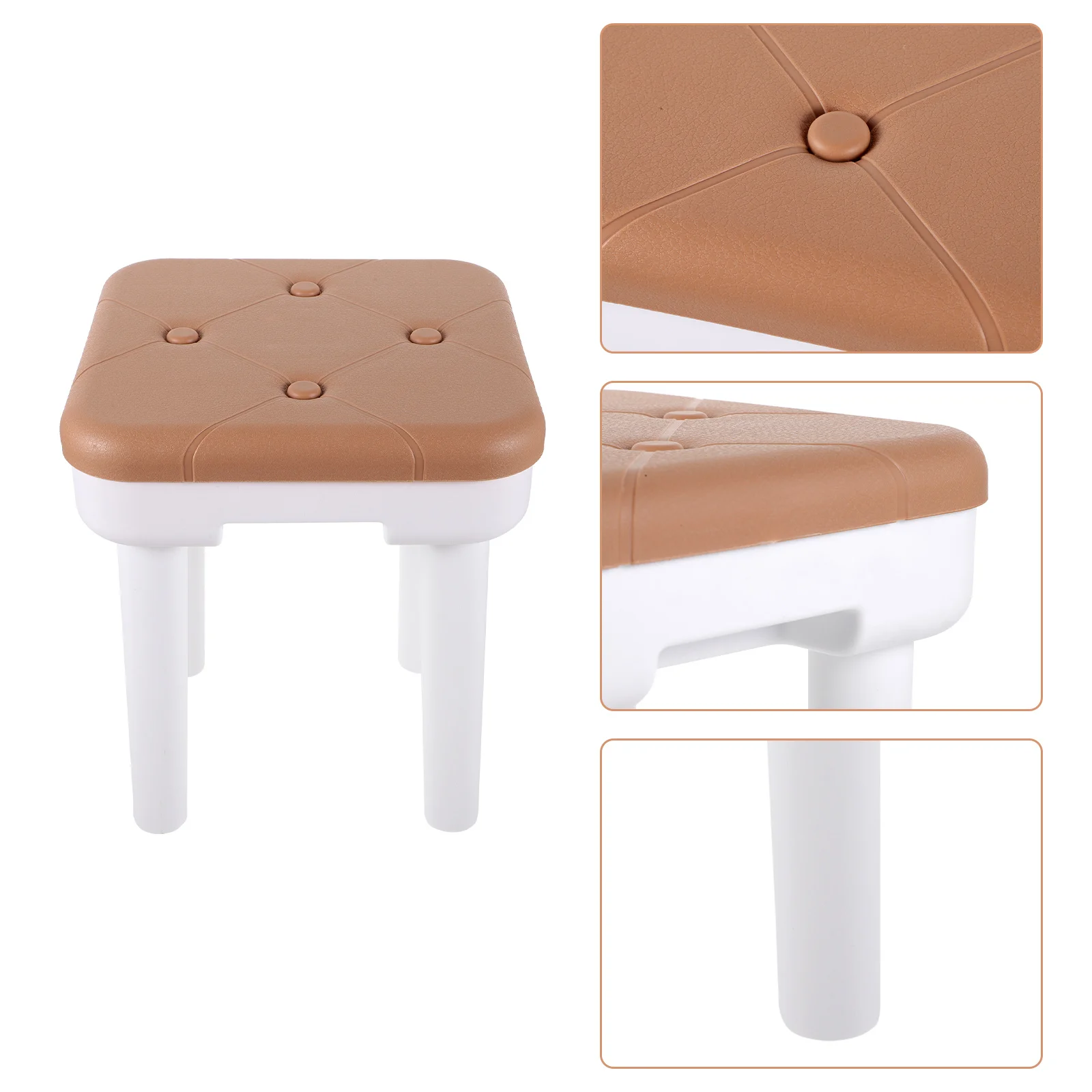 مقعد تقليد قوي مضاد للانزلاق، مقعد صغير منخفض القدم لتغيير الأحذية المنزلية ولوحة القراءة #1