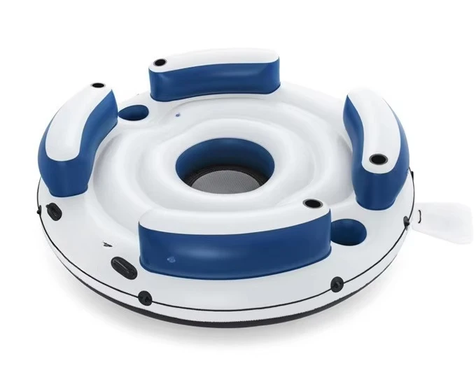 For Model Large Inflatable Floating Island with Sunshade for 8-10 People for Sea Rafting & Adult Home Use