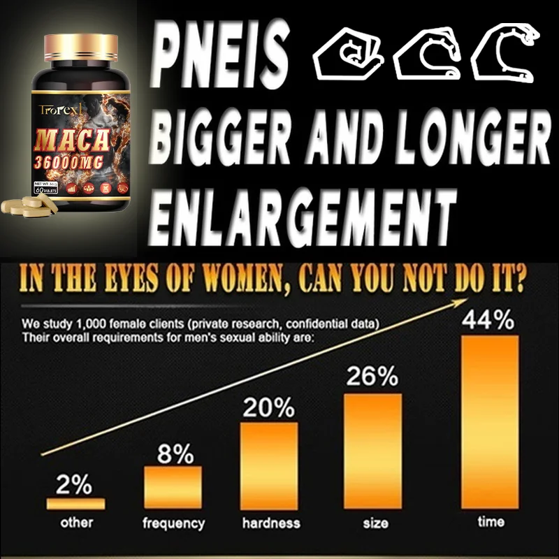Organic Maca Extract 36000 Mg - Natural Power and Stamina Supports Reproductive Health 60 Vegetarian Capsules