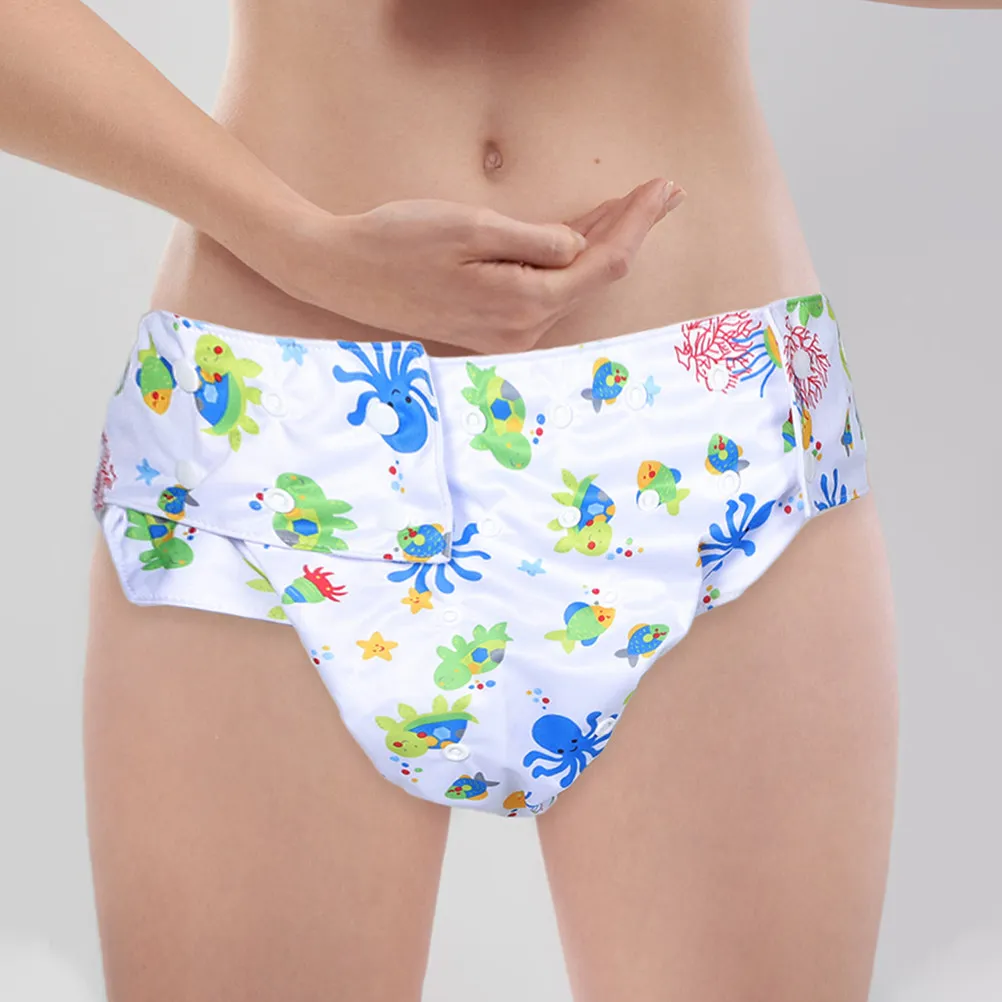 2Pcs Washable Adult Cloth Diapers Reusable Incontinence Pants Large Leakproof Comfortable Fit for Elderly Senior Women with