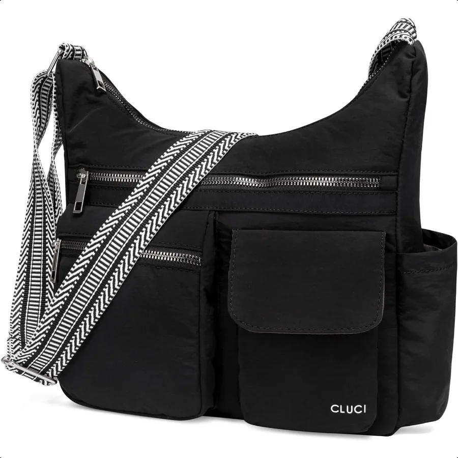 

CLUCI Travel Purses for Women Waterproof Nylon Crossbody Bags for Woman Trendy Anti Theft Shoulder Handbags for Ladies