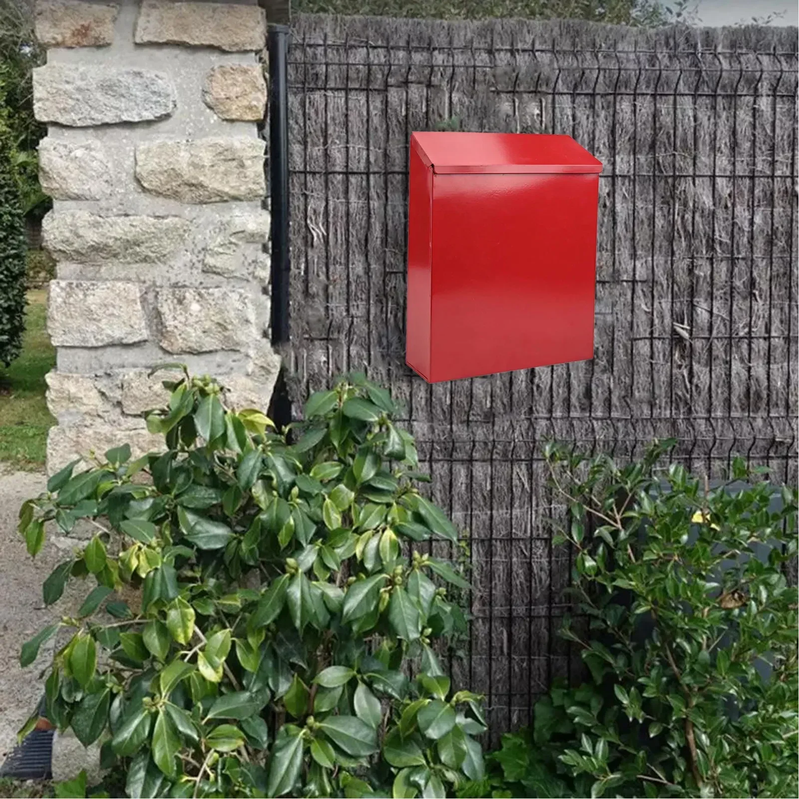 Secure Locking Wall Mailbox with 2 Keys Featuring Rustic Iron Design for Mail Protection and Decorative Wall Mounting