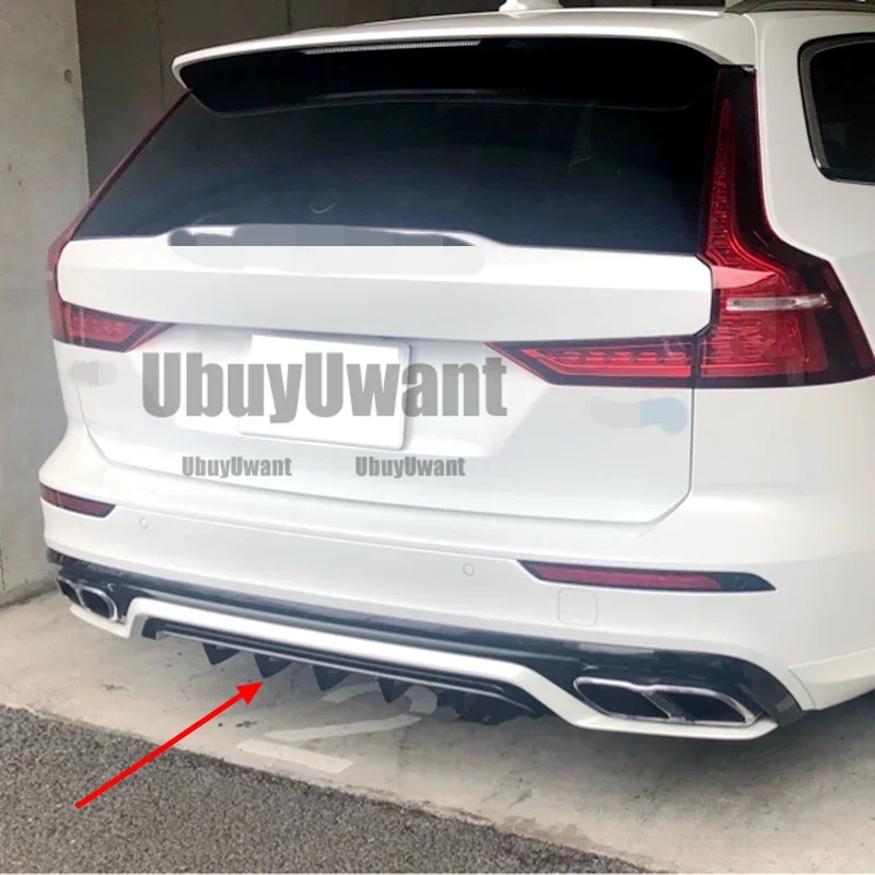 3 Pcs ABS REAR BUMPER TRUNK LIP SPOILER DIFFUSER For VOLVO S60 V60 (ONLY FOR SPORT STYLE) 2021 2022 2023 2024 view 5