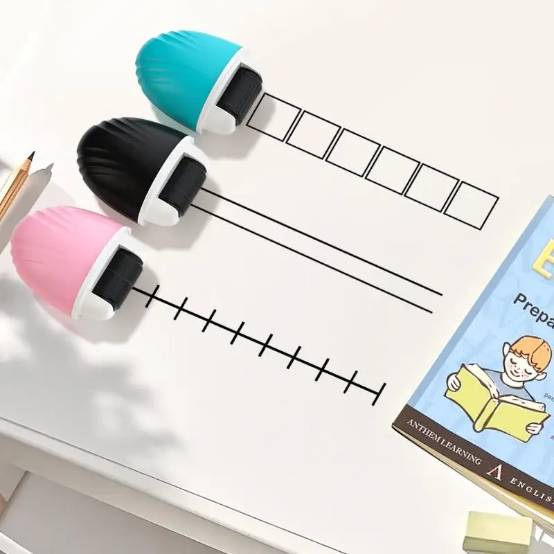 1Roller Stamp Math Correction Tool Convenient Teacher's Teaching For Mathematics And English Seal Double Line Grid Roller Seal