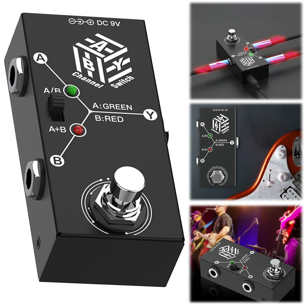 

ABY Box Line Selector Metal Casing ABY Line Guitar Effect Pedal Anti-slip True Bypass Guitar Bass Pedal for Electric Guitar Bass