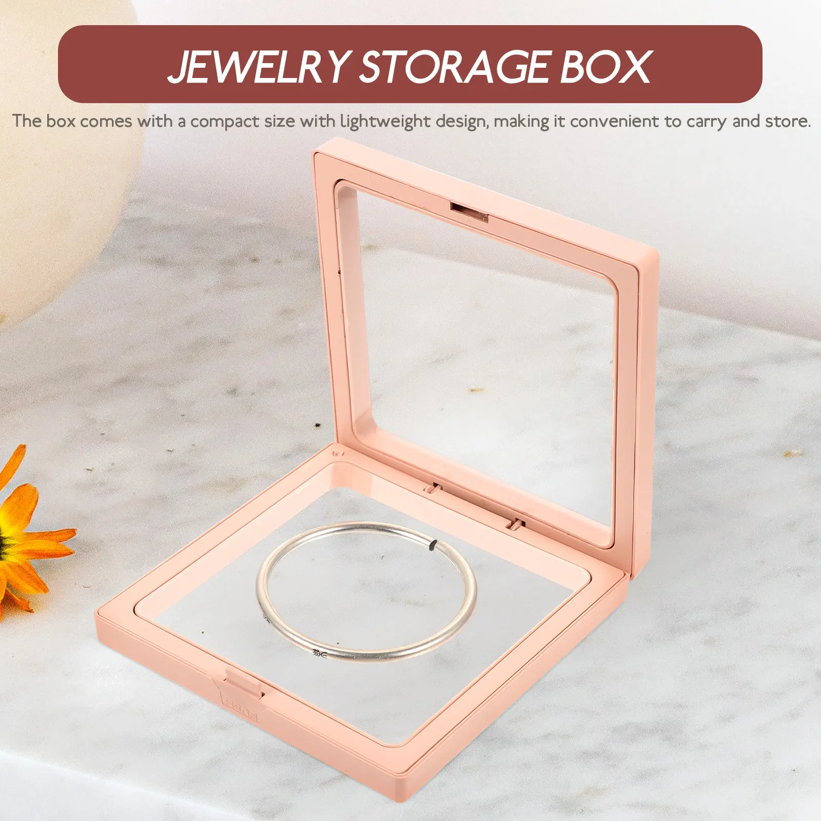 

2Pcs Small Jewelry Storage Boxes Dustproof Organizer Case Travel Jewelry Box for Rings Earrings Necklaces Travel Essentials