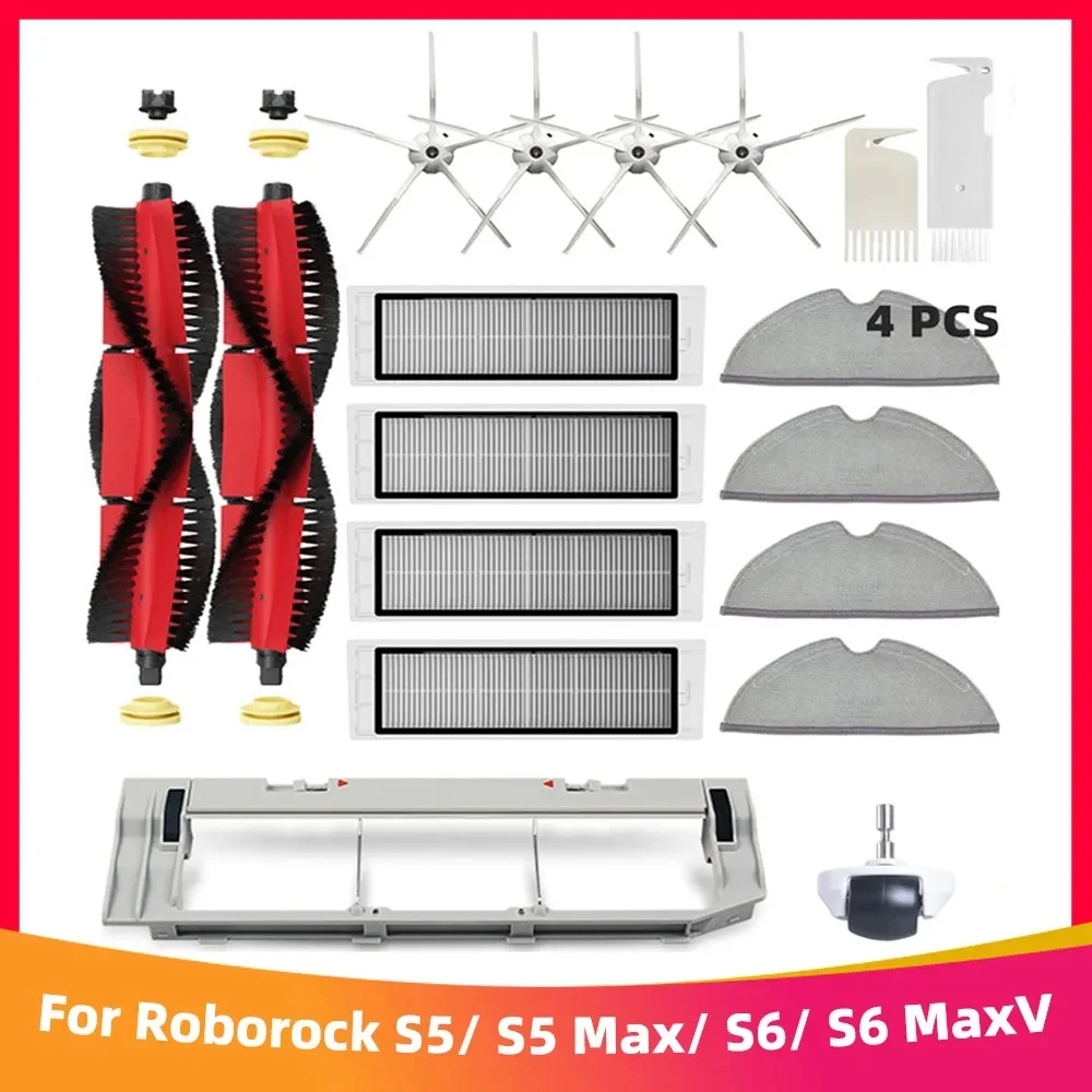 

For Xiaomi Roborock S5 S50 S5 Max S6 S6 MaxV S6 Pure E4 E5 Robot Vacuum Cleaner Spare Parts Main Side Brush Hepa Filter Mop Rag