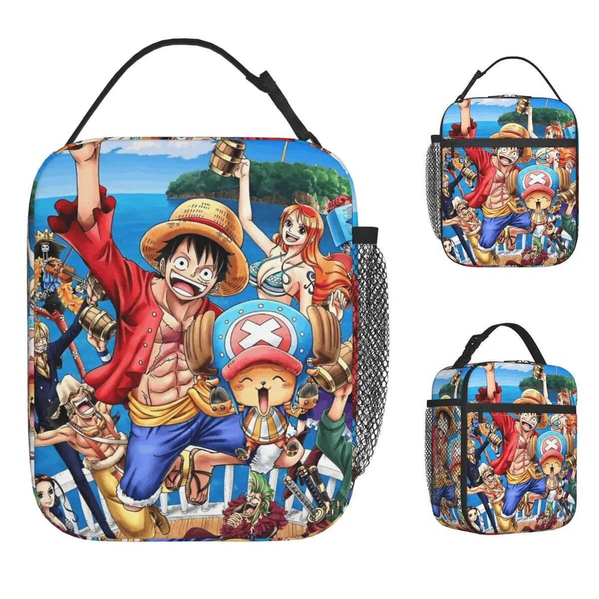 

Луффи Аниме Изолированные сумки для обеда Термосумка Контейнер для еды, большая вместительная сумка для обеда, сумки для хранения еды, работа, пикник