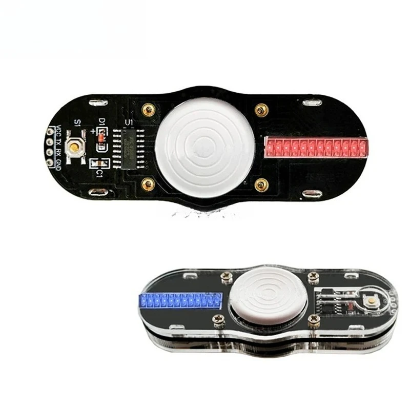 

LED Flashing Rotating Kit 2 Leaf Speaker Atmosphere Gyros DIY Electronic Kit 51 Microcontroller Circuit Board Hall Element Kit