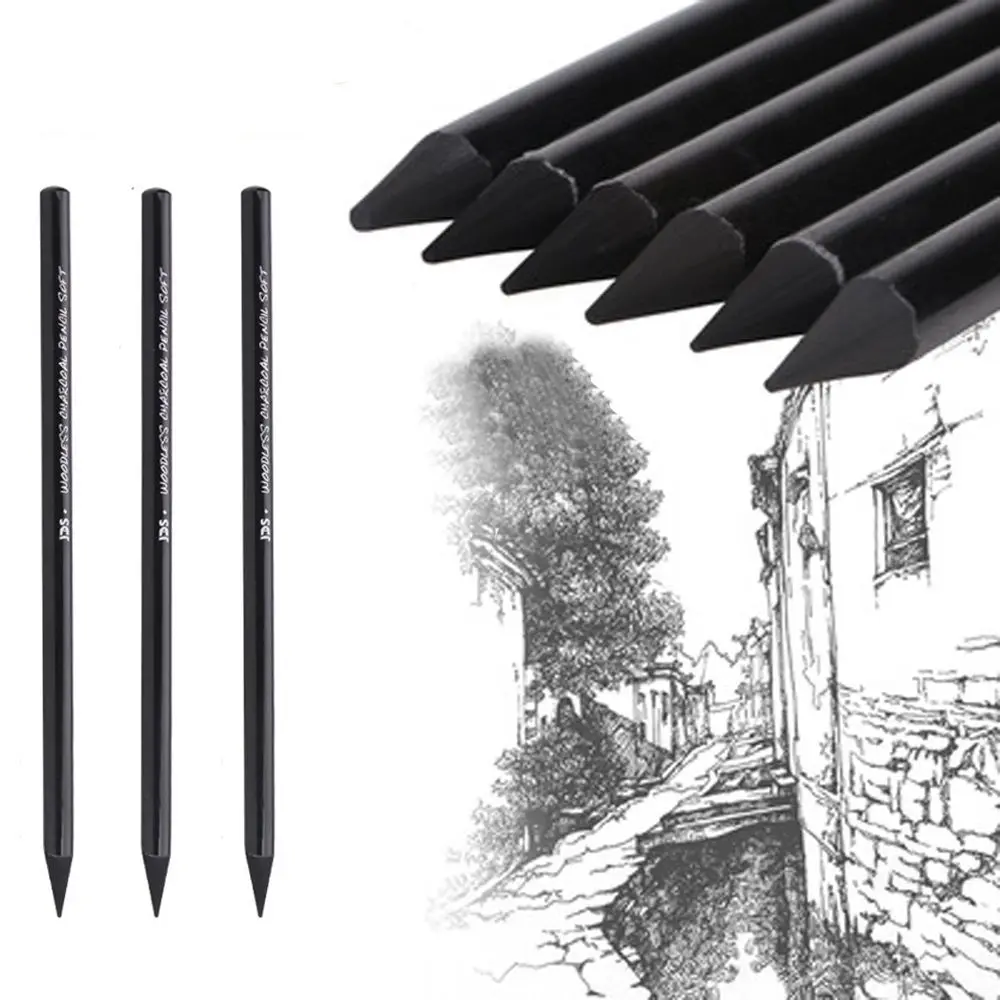 pure charcoal full carbon pencil drawing tool esboco art student carvao 01