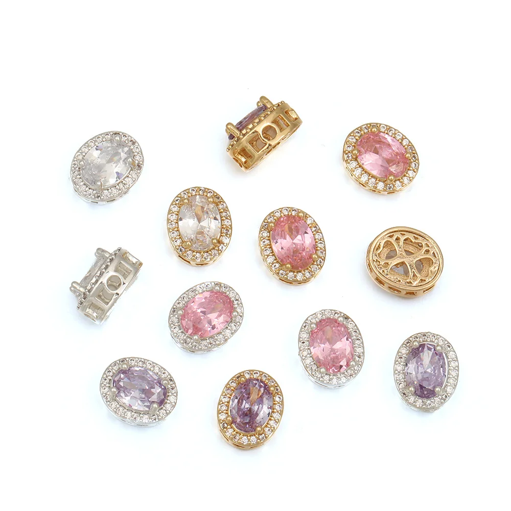 

Сердечный дизайн 40 шт. 9*11 мм ювелирные аксессуары/медь/ручная работа/натуральное золотое покрытие/овальная форма/изготовление бусин CZ своими руками # 102681