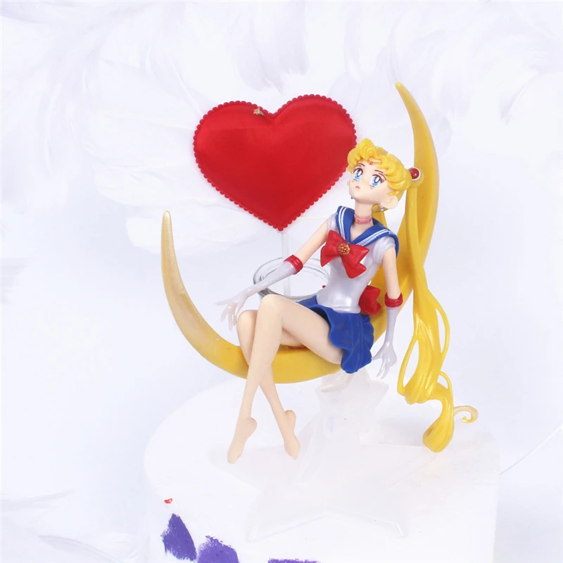 Cartoon Anime Sailor Moon Tsukino Action Figure Ali Toy Doll Decorazione torta Collezione Modello Ragazze Regalo Giocattolo per bambini