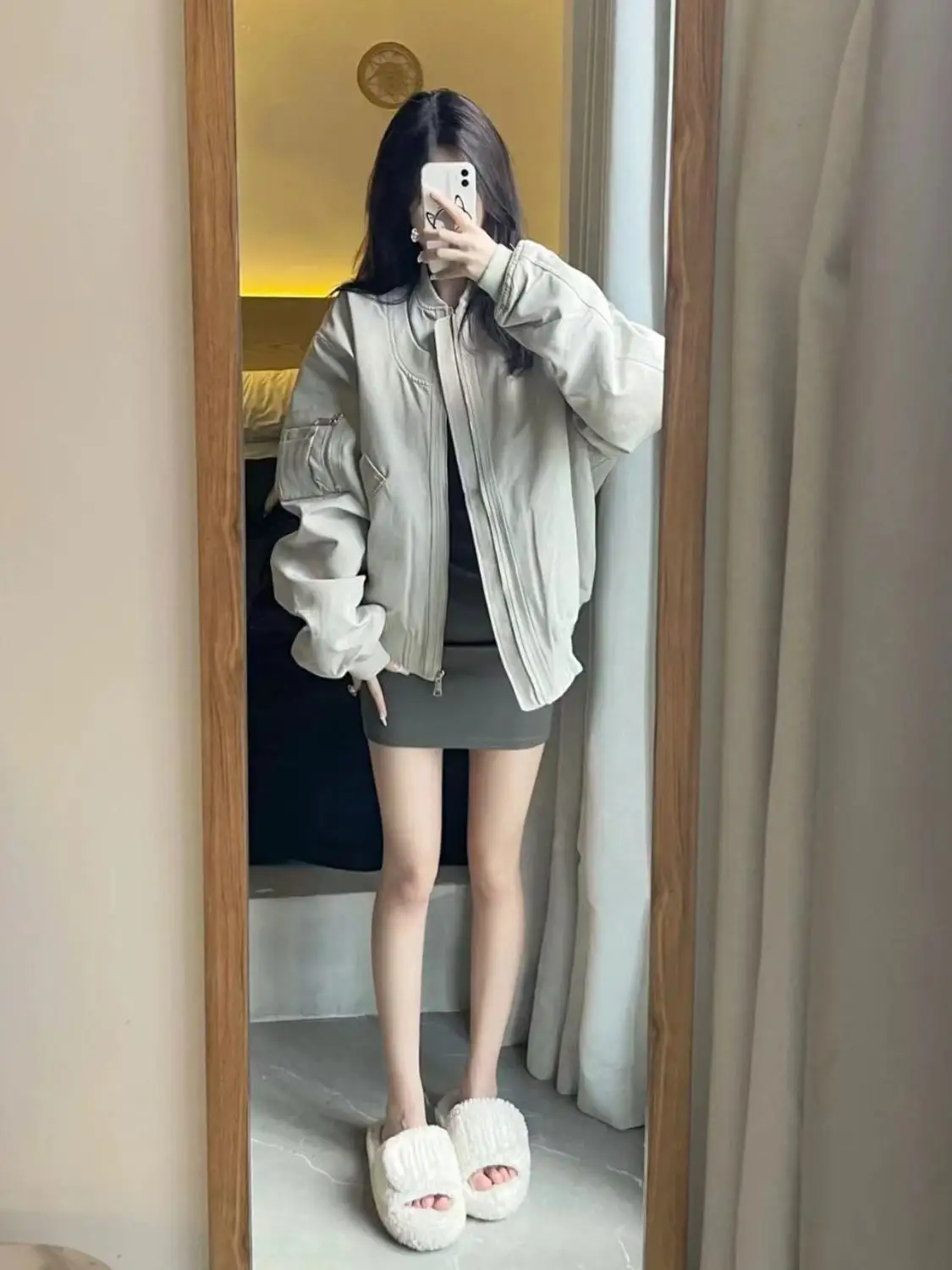 American thickened jacket for women in spring and autumn loose oversize suit niche casual outer wear baseball uniform ins trend