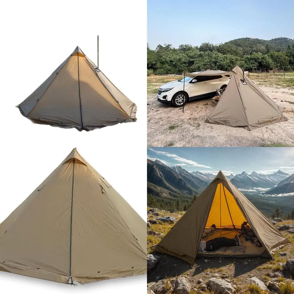 

2-Person Lightweight Fire-Resistant Hot Tent with Stove Jack for Camping and Hiking, 6.56ft Tall