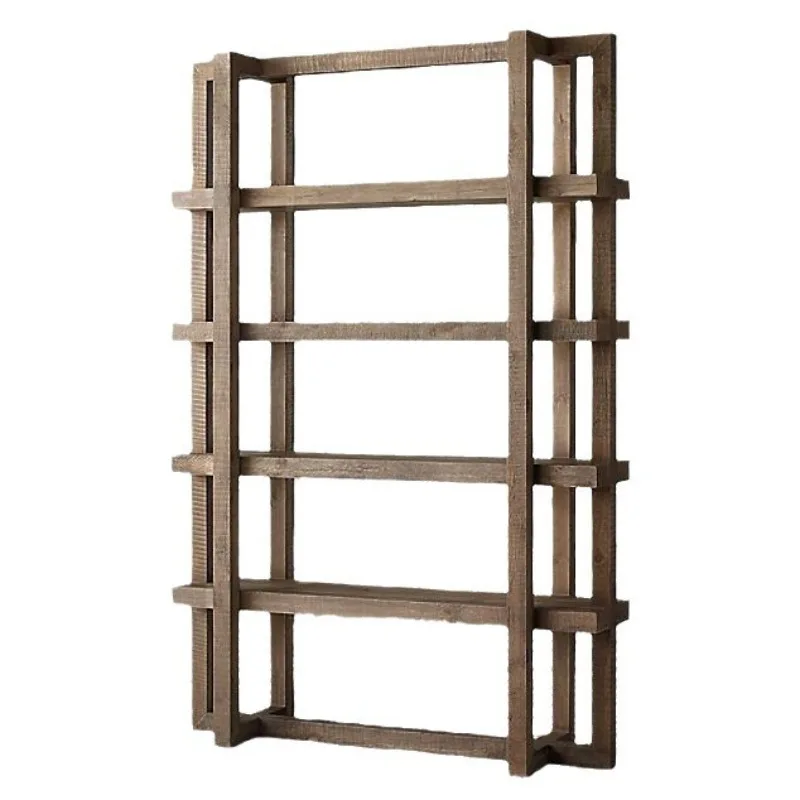 

Modern minimalist solid wood retro bookshelf Italian minimalist shelf American rural retro bookshelf