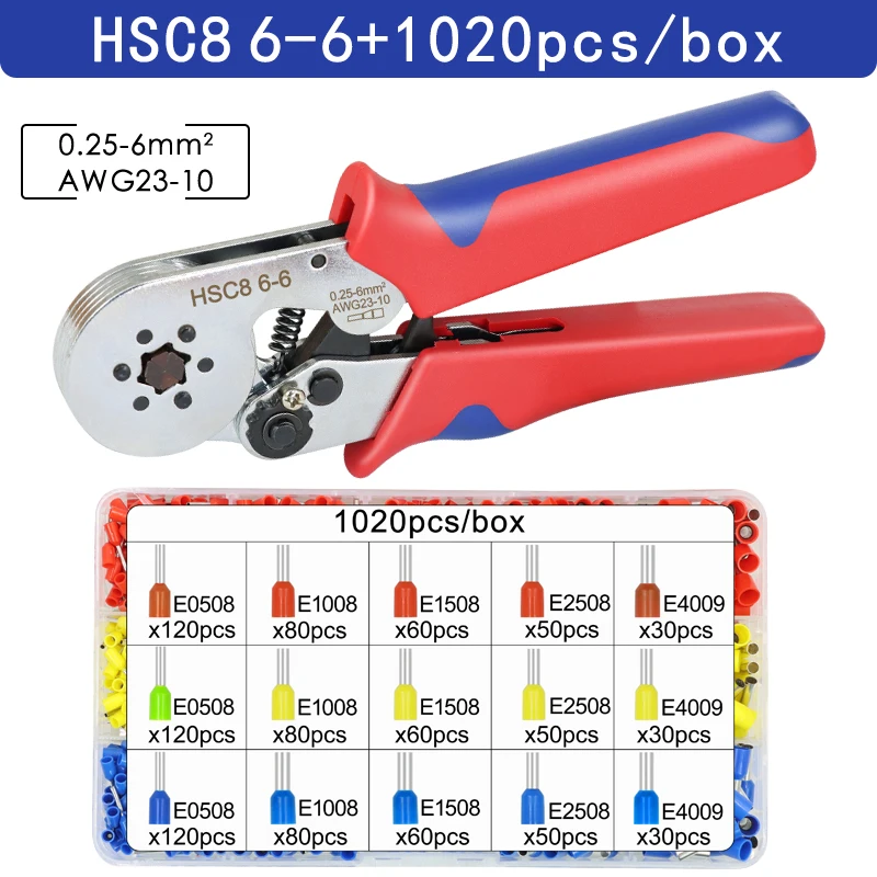 Beentje Krimptang HSC8 6-4/6-6 Elektrische Crimper Tang Voor Draad End Crimp Buis Terminals elektrische Circuit Reparatie
